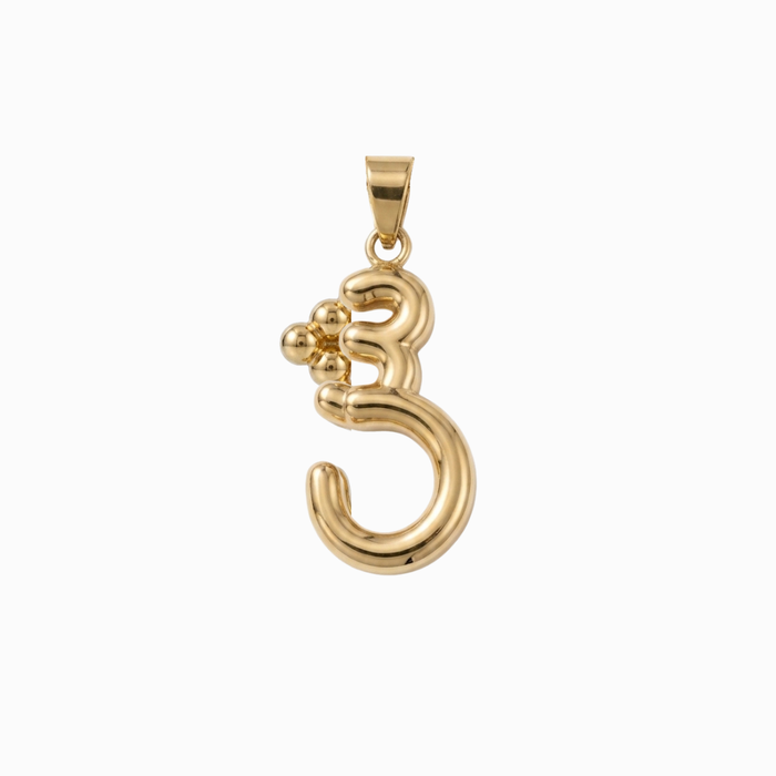 Bubbly Arabic Letter Sheen Pendant