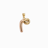 Bubbly Arabic Letter Meem Pendant