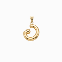 Bubbly Arabic Letter Noon Pendant