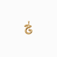 Bubbly Arabic Letter Jeem Pendant