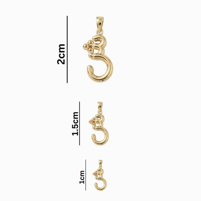 Bubbly Arabic Letter Sheen Pendant