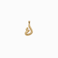 Bubbly Arabic Letter Kaaf Pendant