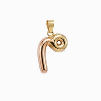Bubbly Arabic Letter Meem Pendant