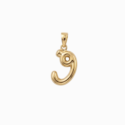 Bubbly Arabic Letter Faa Pendant