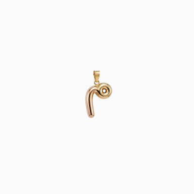 Bubbly Arabic Letter Meem Pendant