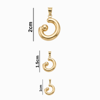 Bubbly Arabic Letter Noon Pendant
