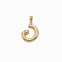 Bubbly Arabic Letter Noon Pendant