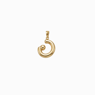 Bubbly Arabic Letter Noon Pendant