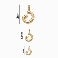 Bubbly Arabic Letter Noon Pendant