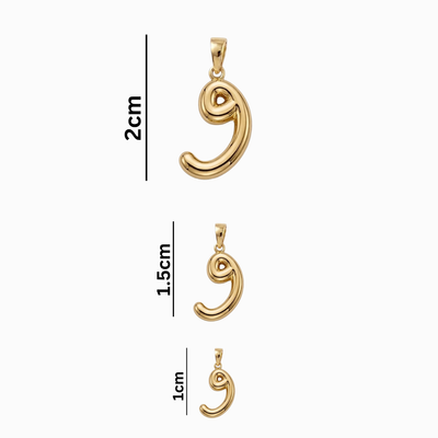 Bubbly Arabic Letter Waw Pendant