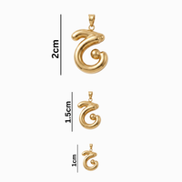 Bubbly Arabic Letter Jeem Pendant