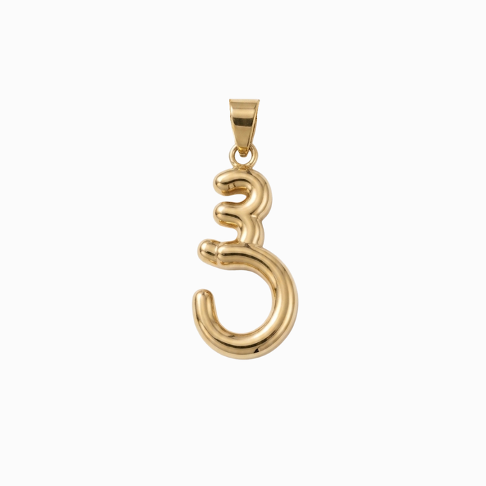 Bubbly Arabic Letter Seen Pendant