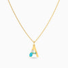 Letter A Pendant with Aquamarine