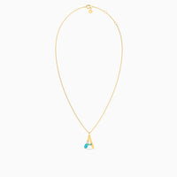 Letter A Pendant with Aquamarine