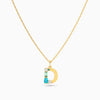 Letter D Pendant with Aquamarine