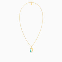 Letter D Pendant with Aquamarine