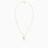 Letter F Pendant with Aquamarine