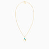 Letter H Pendant with Aquamarine
