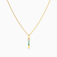 Letter I Pendant with Aquamarine