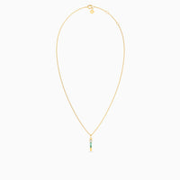 Letter I Pendant with Aquamarine