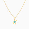 Letter K Pendant with Aquamarine