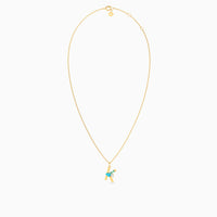 Letter K Pendant with Aquamarine