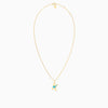 Letter K Pendant with Aquamarine