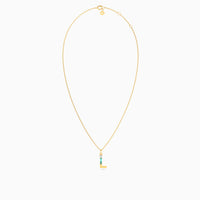 Letter L Pendant with Aquamarine