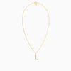 Letter L Pendant with Aquamarine
