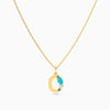 Letter O Pendant with Aquamarine