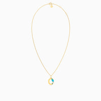 Letter O Pendant with Aquamarine