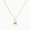 Letter R Pendant with Aquamarine