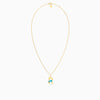 Letter R Pendant with Aquamarine