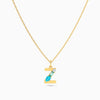 Letter Z Pendant with Aquamarine