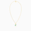 Letter Z Pendant with Aquamarine