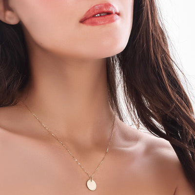 Moon Circle Engraving Pendant