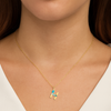Letter H Pendant with Aquamarine