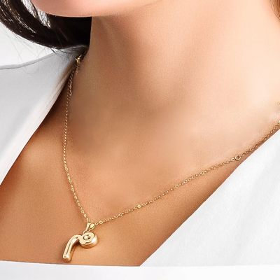Bubbly Arabic Letter Meem Pendant