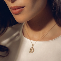 Bubbly Arabic Letter Kaaf Pendant