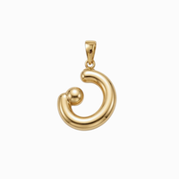 Bubbly Arabic Letter Noon Pendant