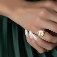 Signature Letter Pinky Ring