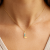 Letter L Pendant with Aquamarine