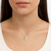 Letter N Pendant with Aquamarine