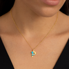 Letter P Pendant with Aquamarine