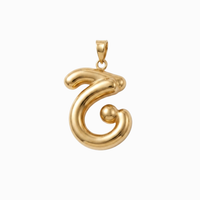 Bubbly Arabic Letter Jeem Pendant