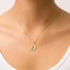 Letter D Pendant with Aquamarine